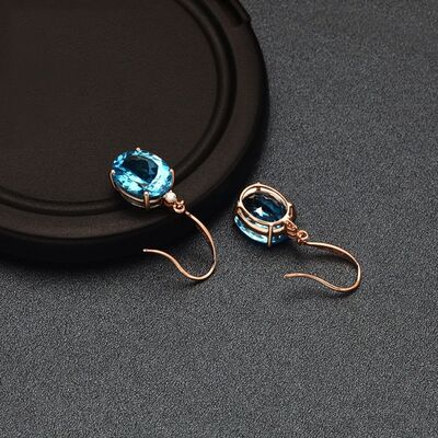 Rose Gold-Plated Artificial Gemstone Earrings Rose Gold One Size