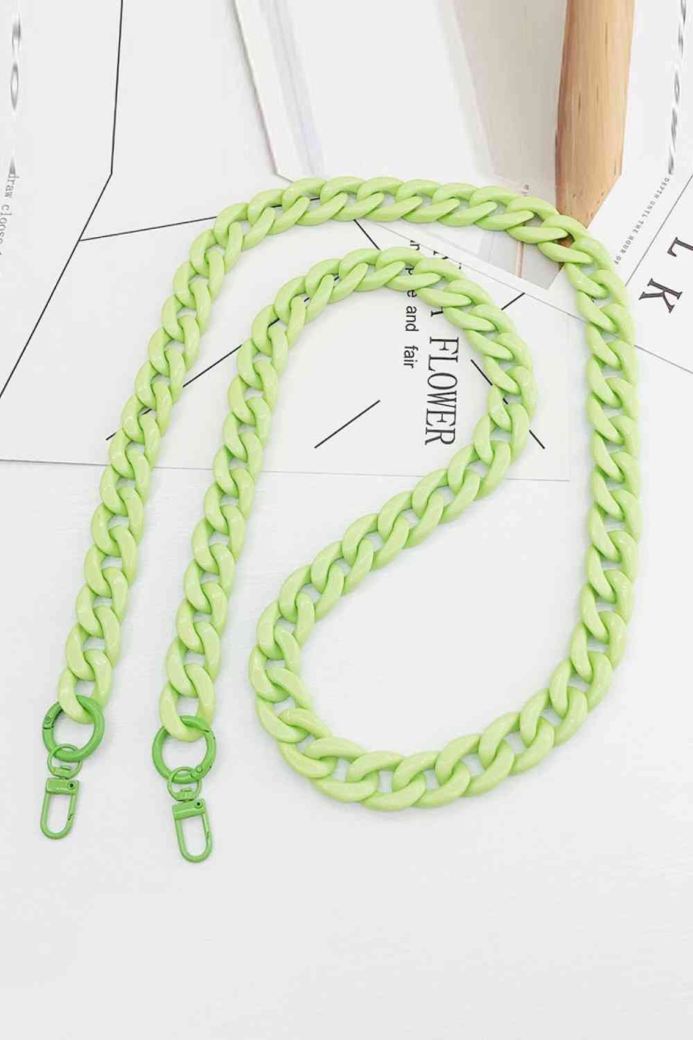 Resin Crossbody Chain Light Green One Size