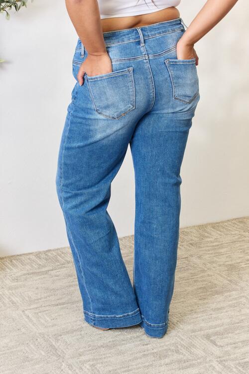 RISEN Full Size High Waist Straight Jeans