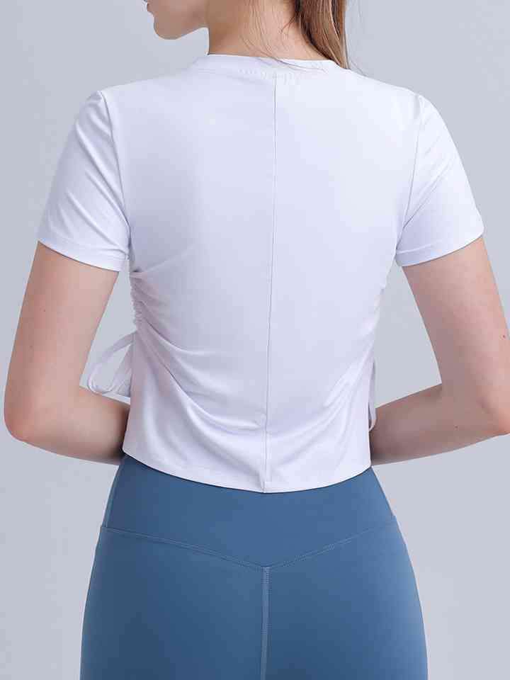 Round Neck Short Sleeve Active Top