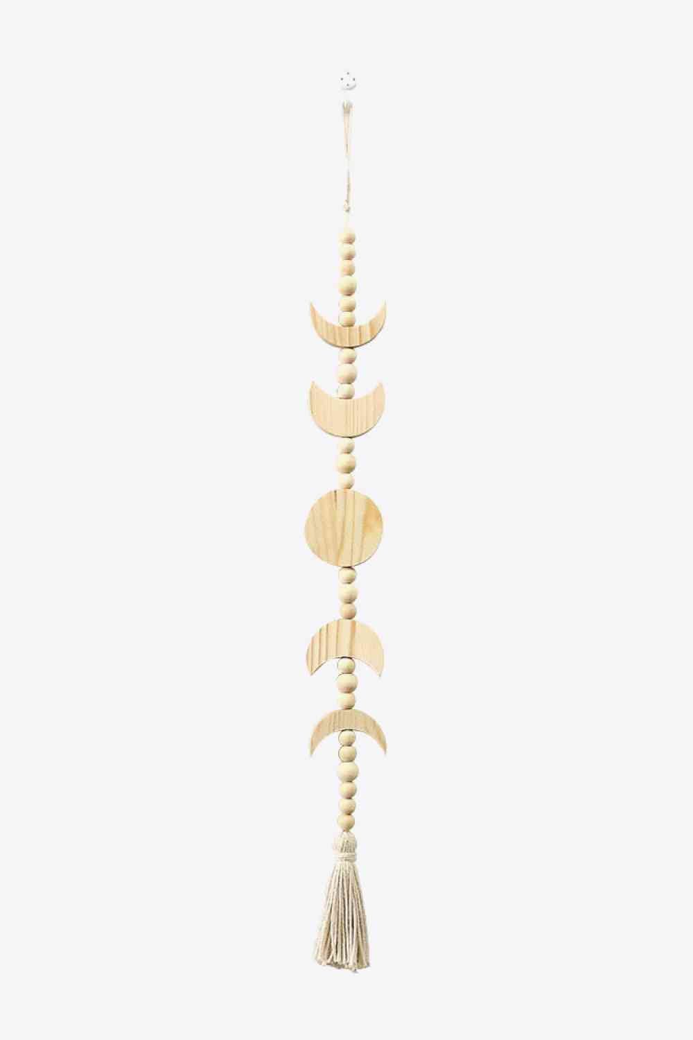 Wooden Tassel Wall Hanging Cream One Size