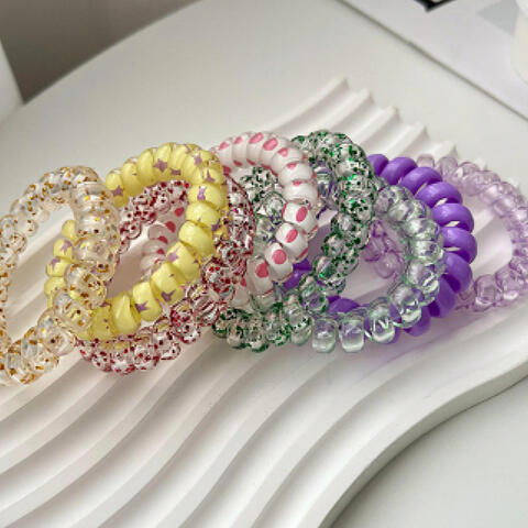 6-Piece Resin Telephone Line Hair Ropes