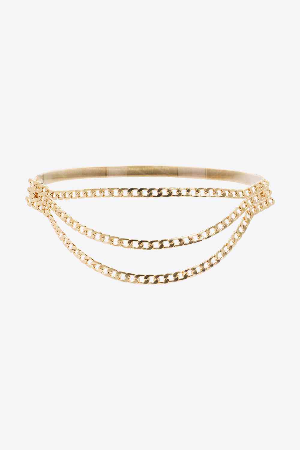 Metal Triple-Layered Chain Belt Gold One Size