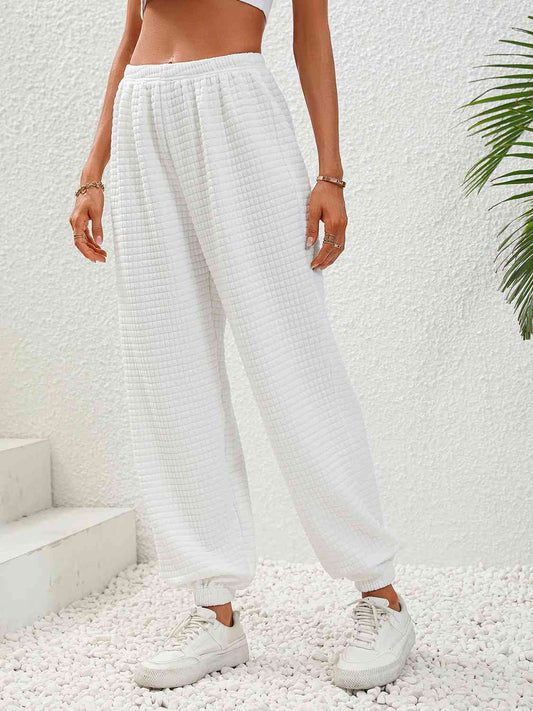 Textured Pull-On Joggers White