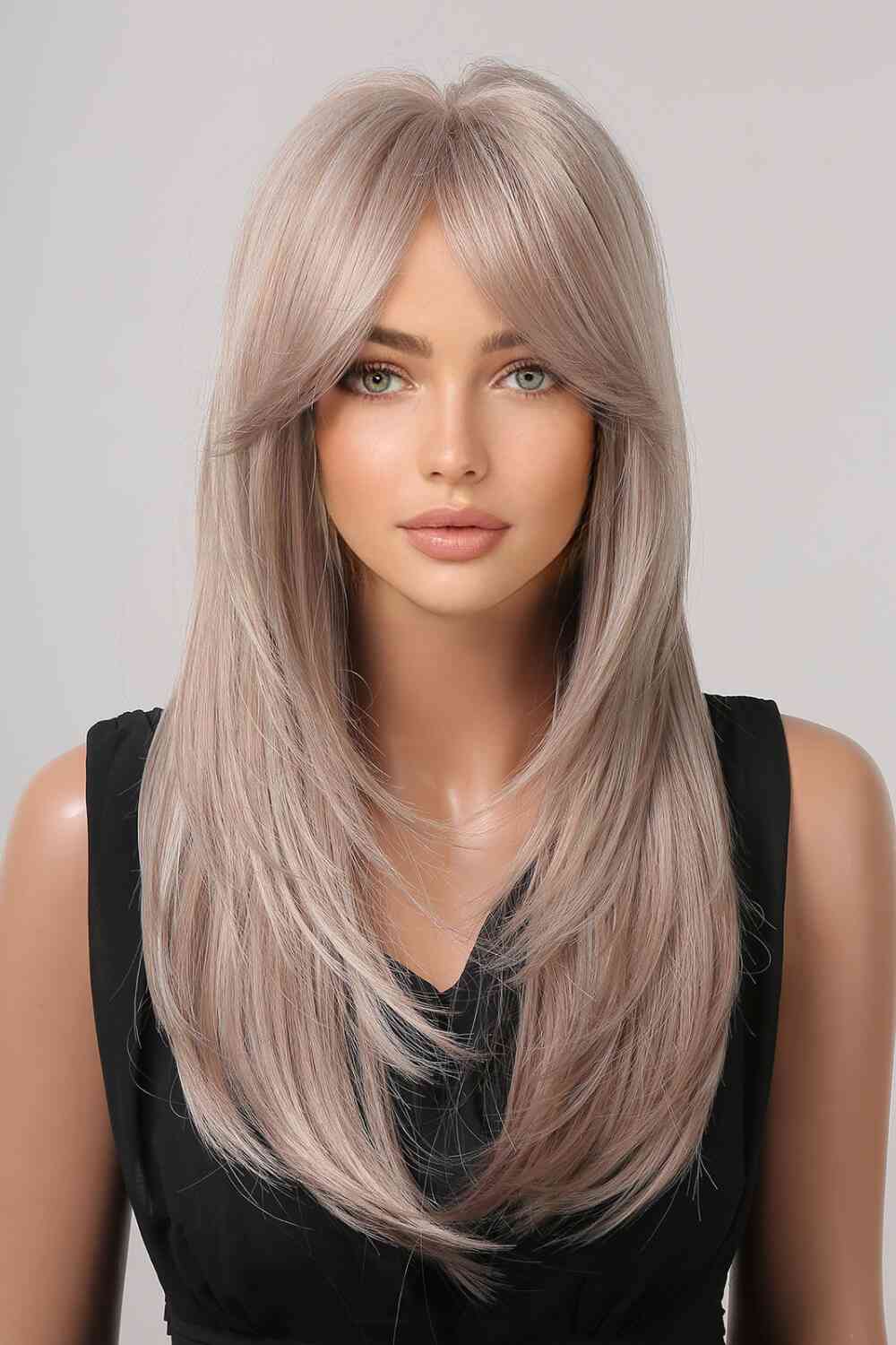 13*1" Full-Machine Wigs Synthetic Long Straight 22" Blonde/Light Brown One Size