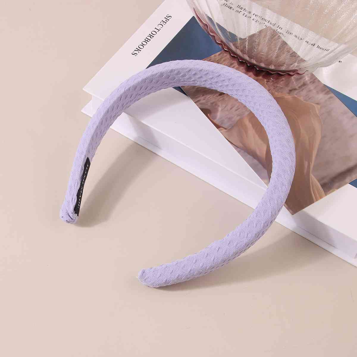 Wide Waffle Headband Lavender One Size