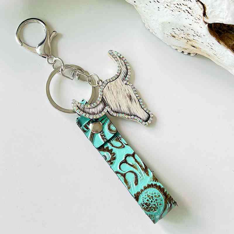 Rhinestone Bull Keychain Style E One Size