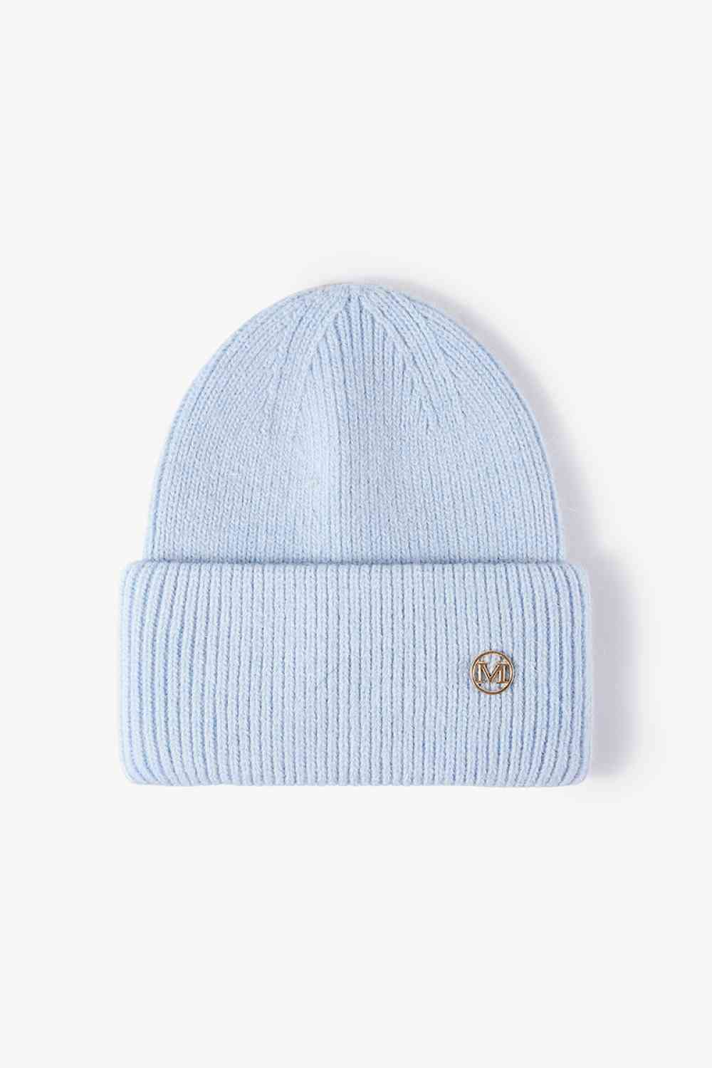 M Rib-Knit Cuff Beanie Sky Blue One Size