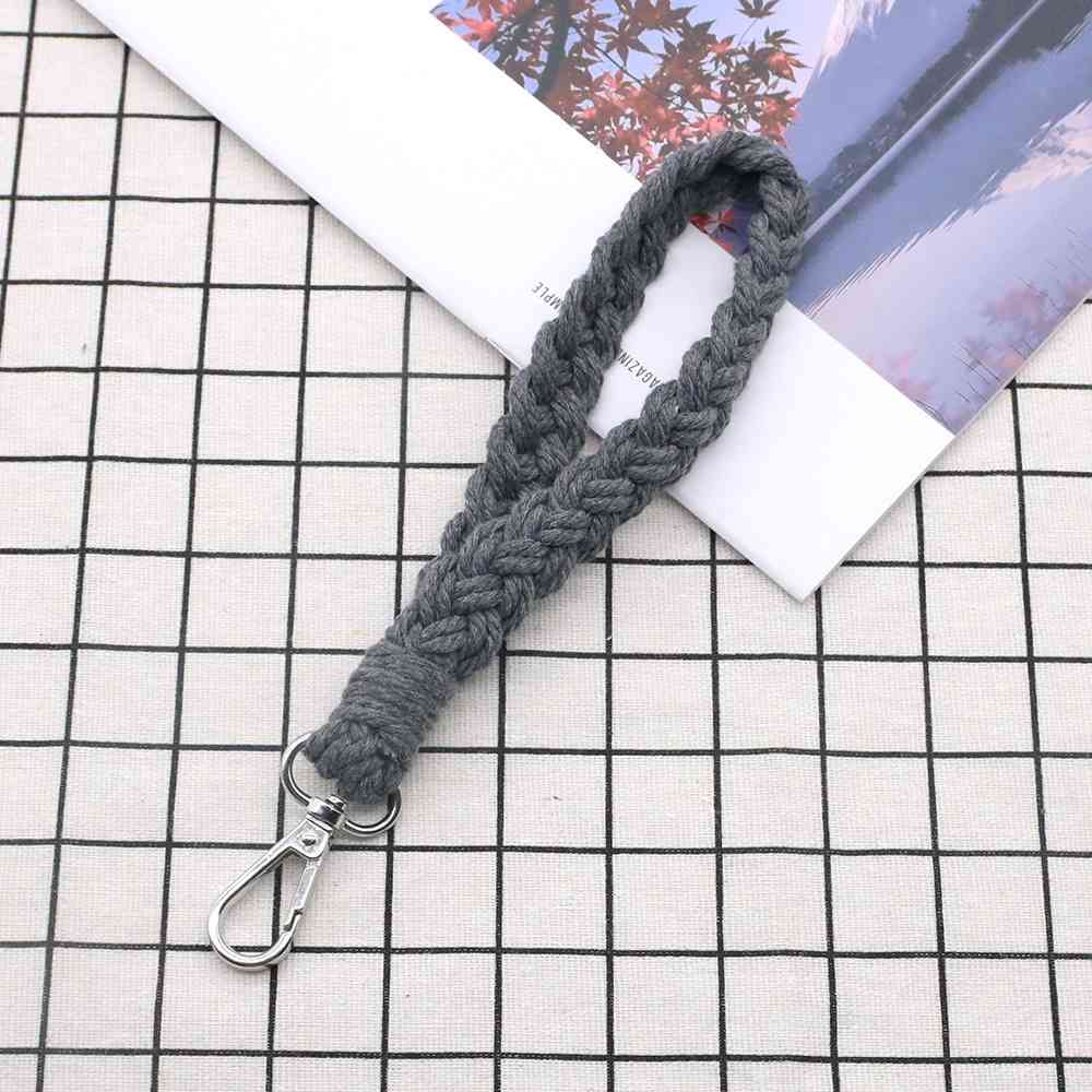 Assorted 4-Piece Macrame Keychain Mid Gray One Size