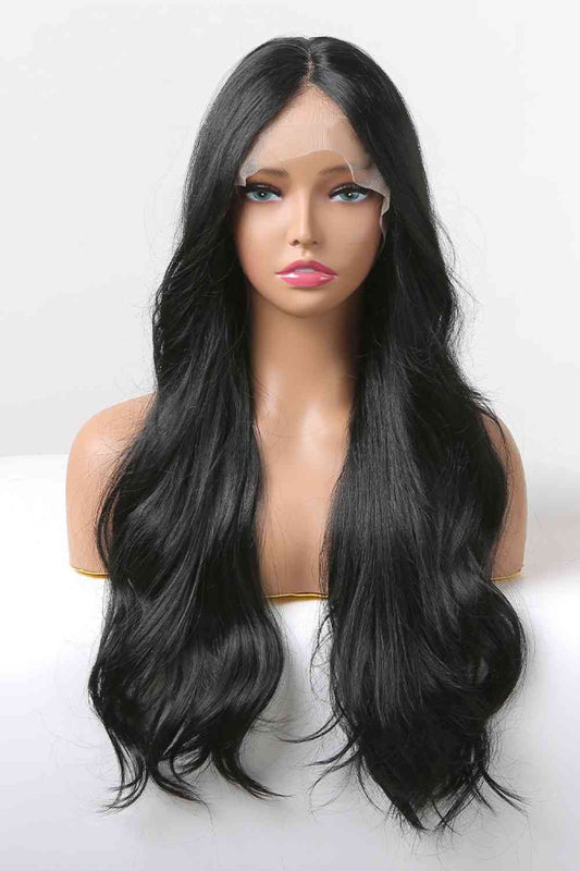 13*2" Lace Front Wigs Synthetic Long Wavy 24" 150% Density Black One Size