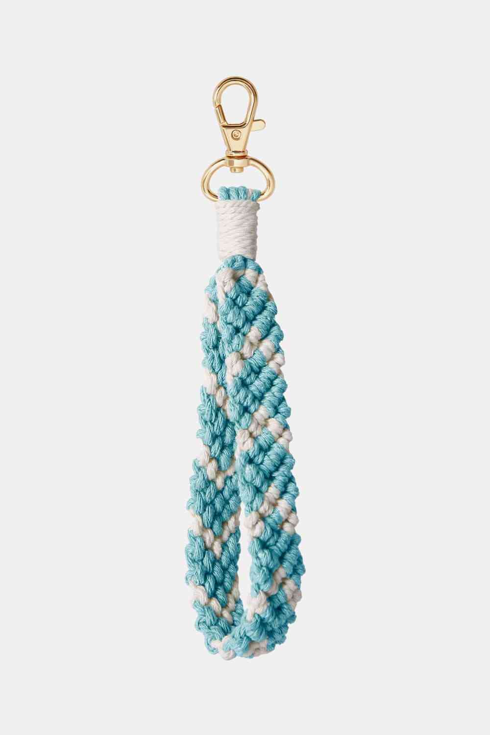 Macrame Wristlet Key Chain Tiffany Blue One Size