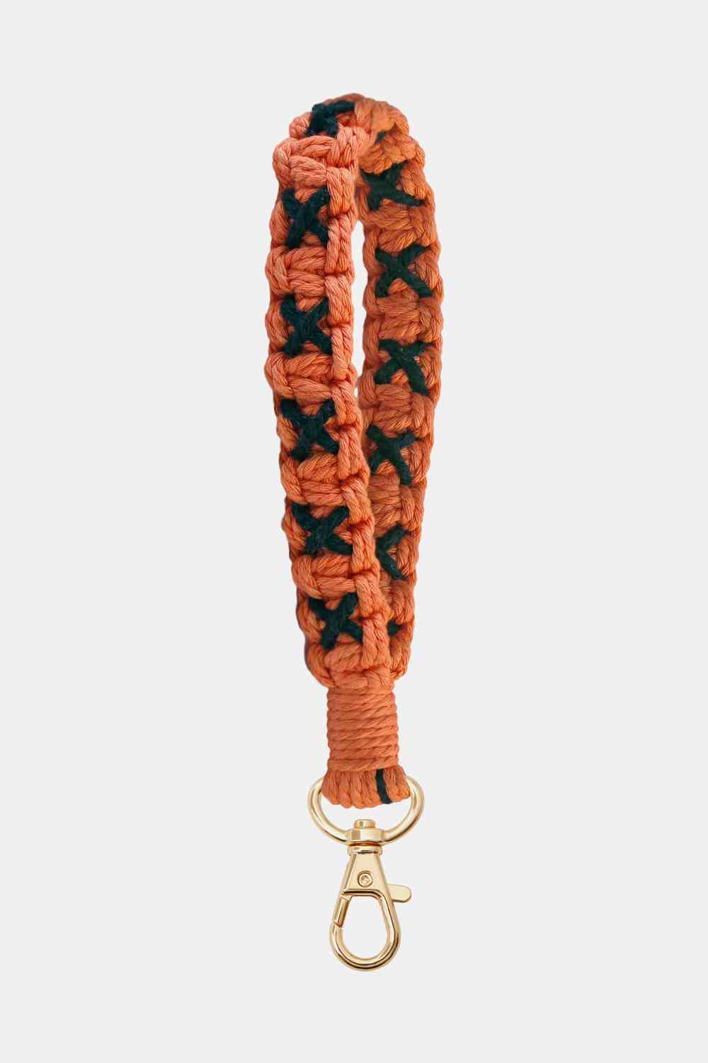 Contrast Macrame Key Chain Orange One Size