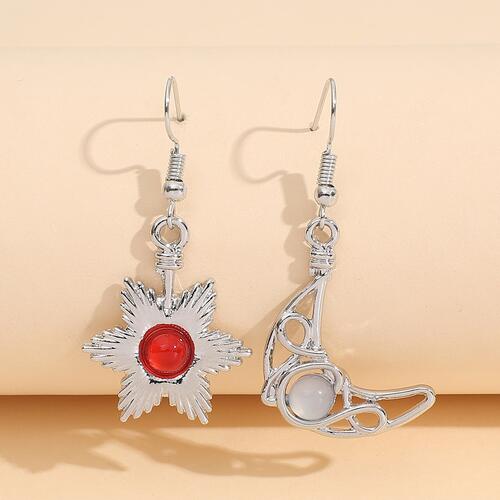 Beaded Alloy Earrings Silver One Size