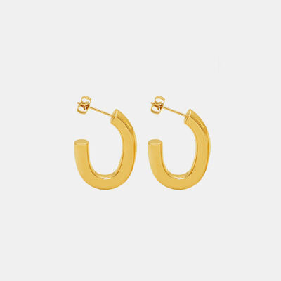 Titanium Steel Gold-Plated Earrings Gold One Size