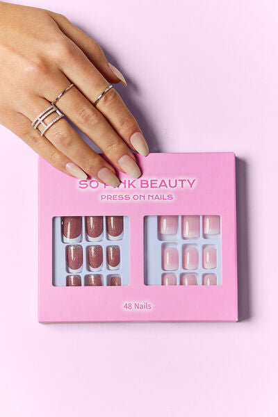 SO PINK BEAUTY Press On Nails 2 Packs Aurora One Size