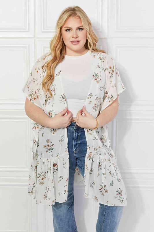 Justin Taylor Meadow of Daisies Floral Kimono Ivory One Size