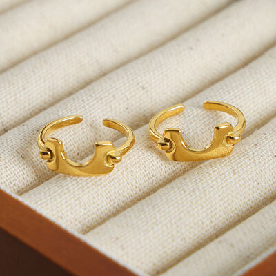 18K Gold-Plated Irregular Open Ring Gold One Size