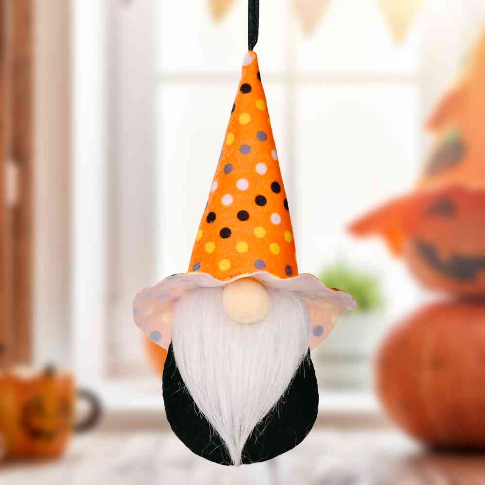 Assorted 2-Piece Halloween Element Gnome Hanging Widgets Orange/Dot One Size