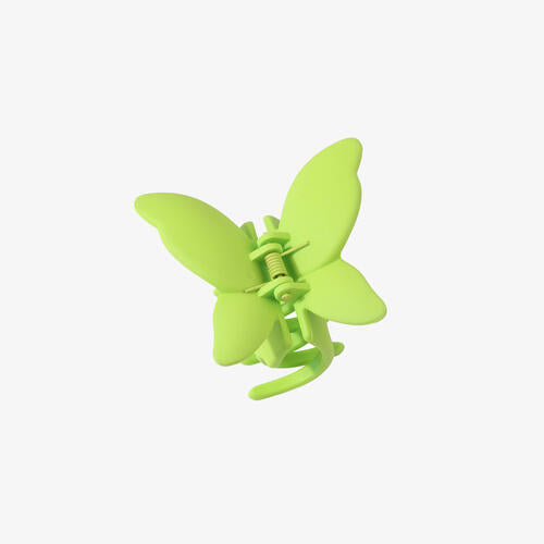 2-Piece Butterfly Shape Hair Claw Clip Lime One Size