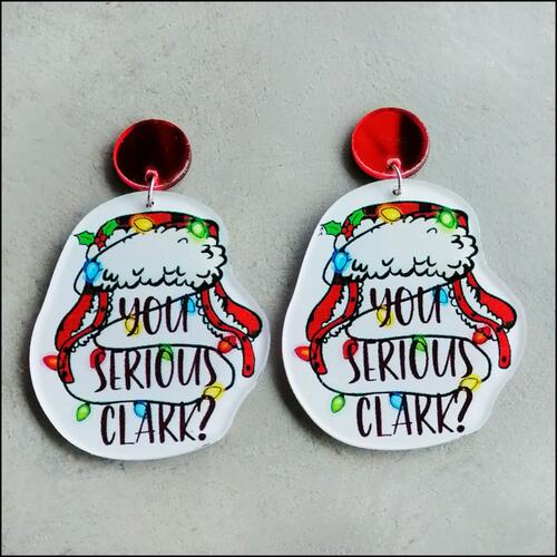 Christmas Themed Acrylic Dangle Earrings Style B One Size