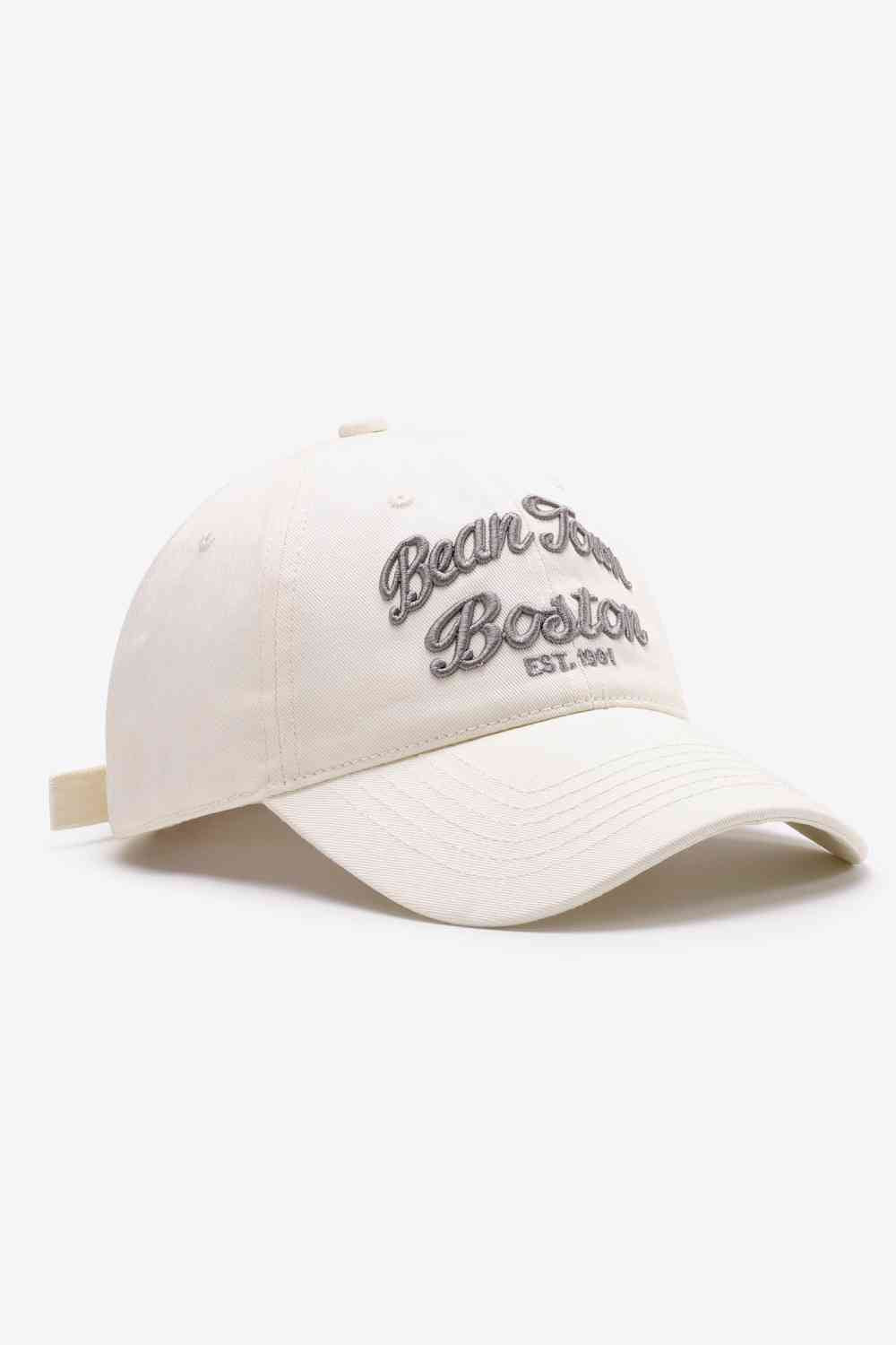 Embroidered Graphic Adjustable Baseball Cap Ivory One Size