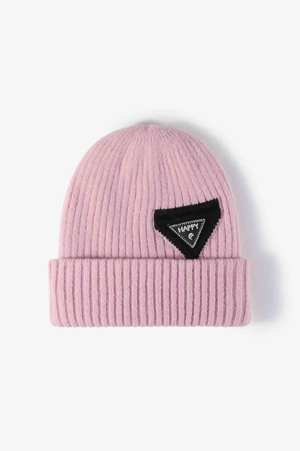 HAPPY Contrast Beanie Pink One Size
