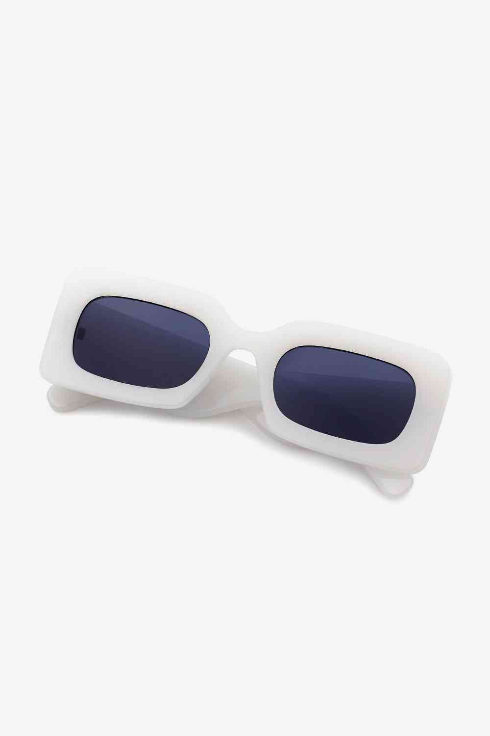 Polycarbonate Frame Rectangle Sunglasses Light Gray One Size