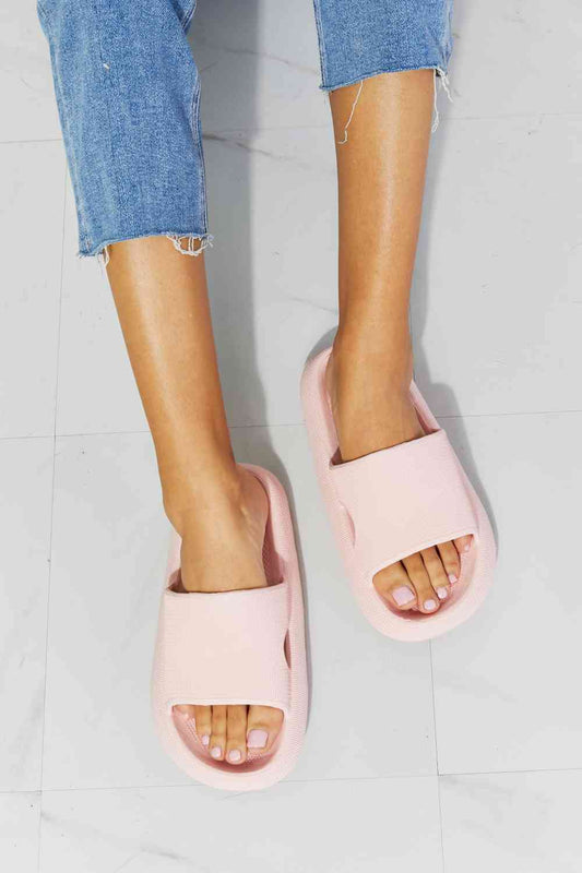 MMShoes Arms Around Me Open Toe Slide in Pink Blush Pink