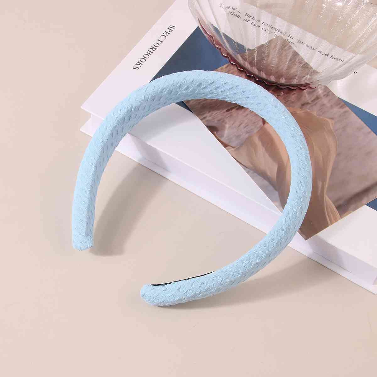 Wide Waffle Headband Pastel Blue One Size