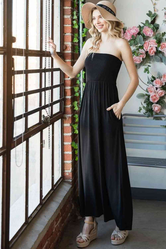 Heimish Full Size Strapless Maxi Dress Black