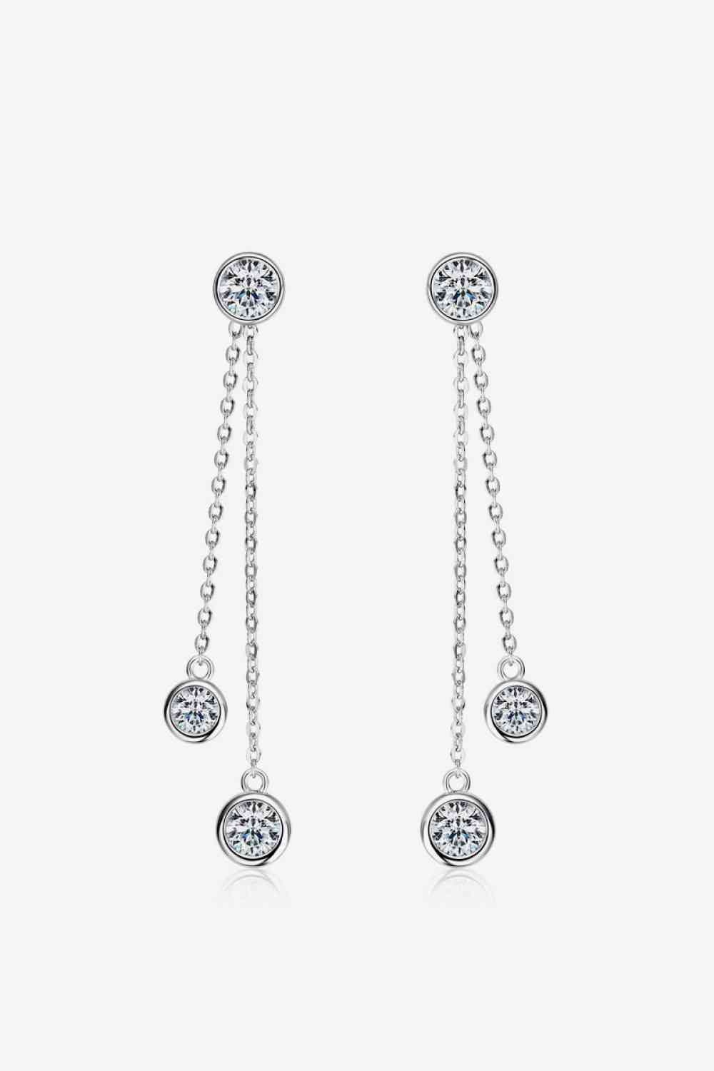 2.6 Carat Moissanite 925 Sterling Silver Earrings Silver One Size