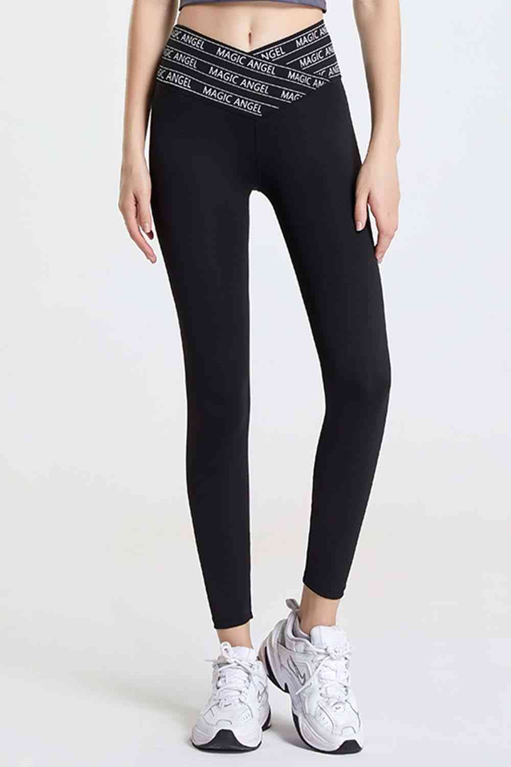 Wide Waistband Sports Pants Black