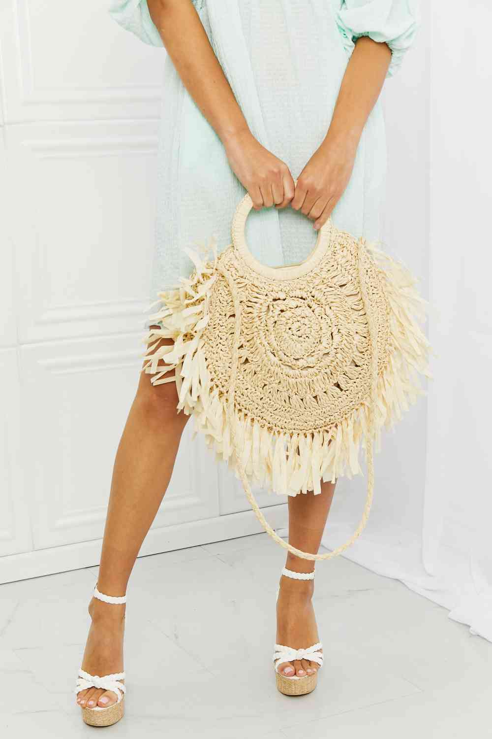 Fame Found My Paradise Straw Handbag Ivory One Size