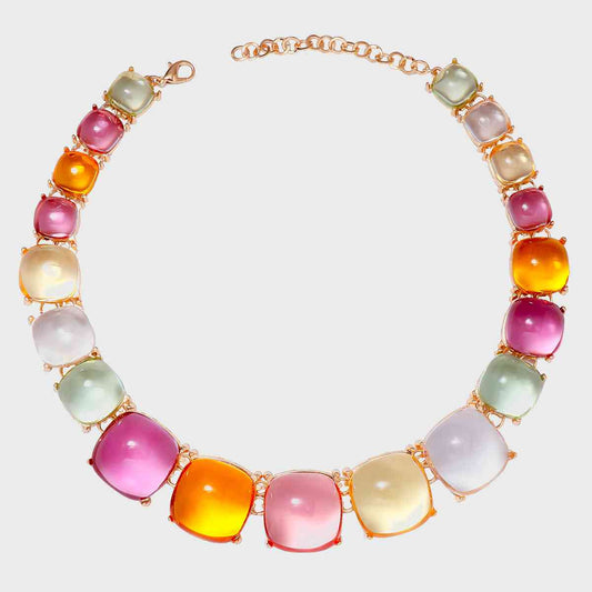 Alloy & Rhinestone Necklace Multicolor One Size