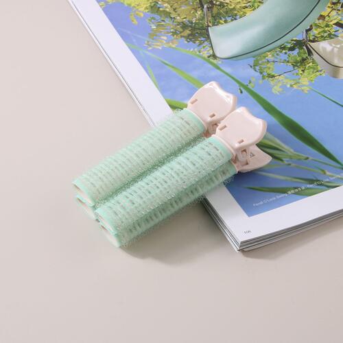 4-Piece Resin Hair Roller Clip Gum Leaf One Size