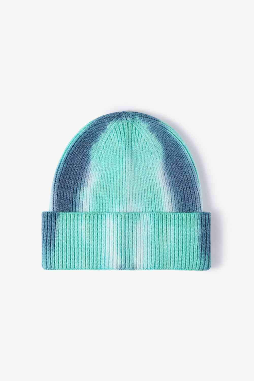 Tie-Dye Cuffed Knit Beanie Blue One Size