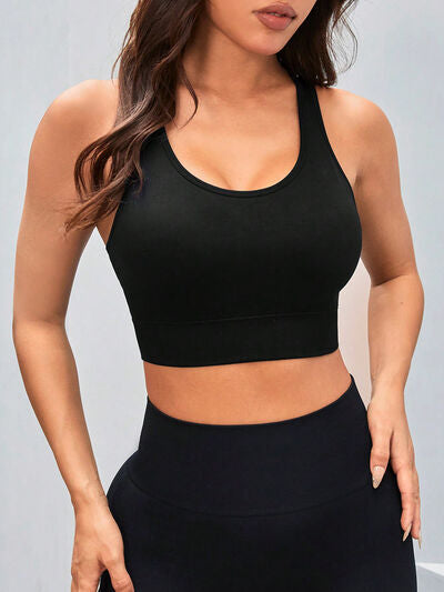 Cutout Racerback Scoop Neck Active Tank Black