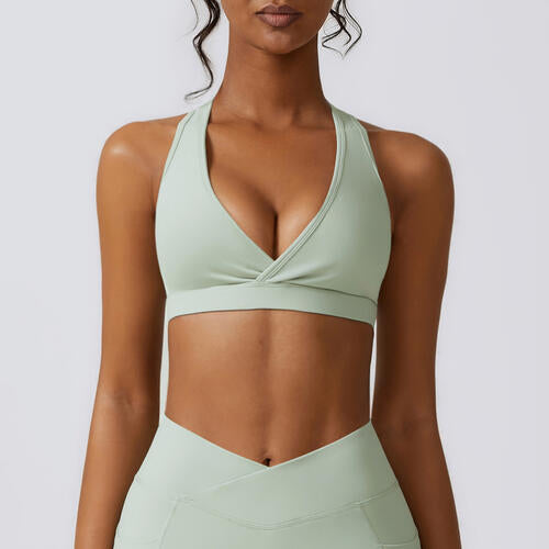 Wide Strap Active Bra Light Green