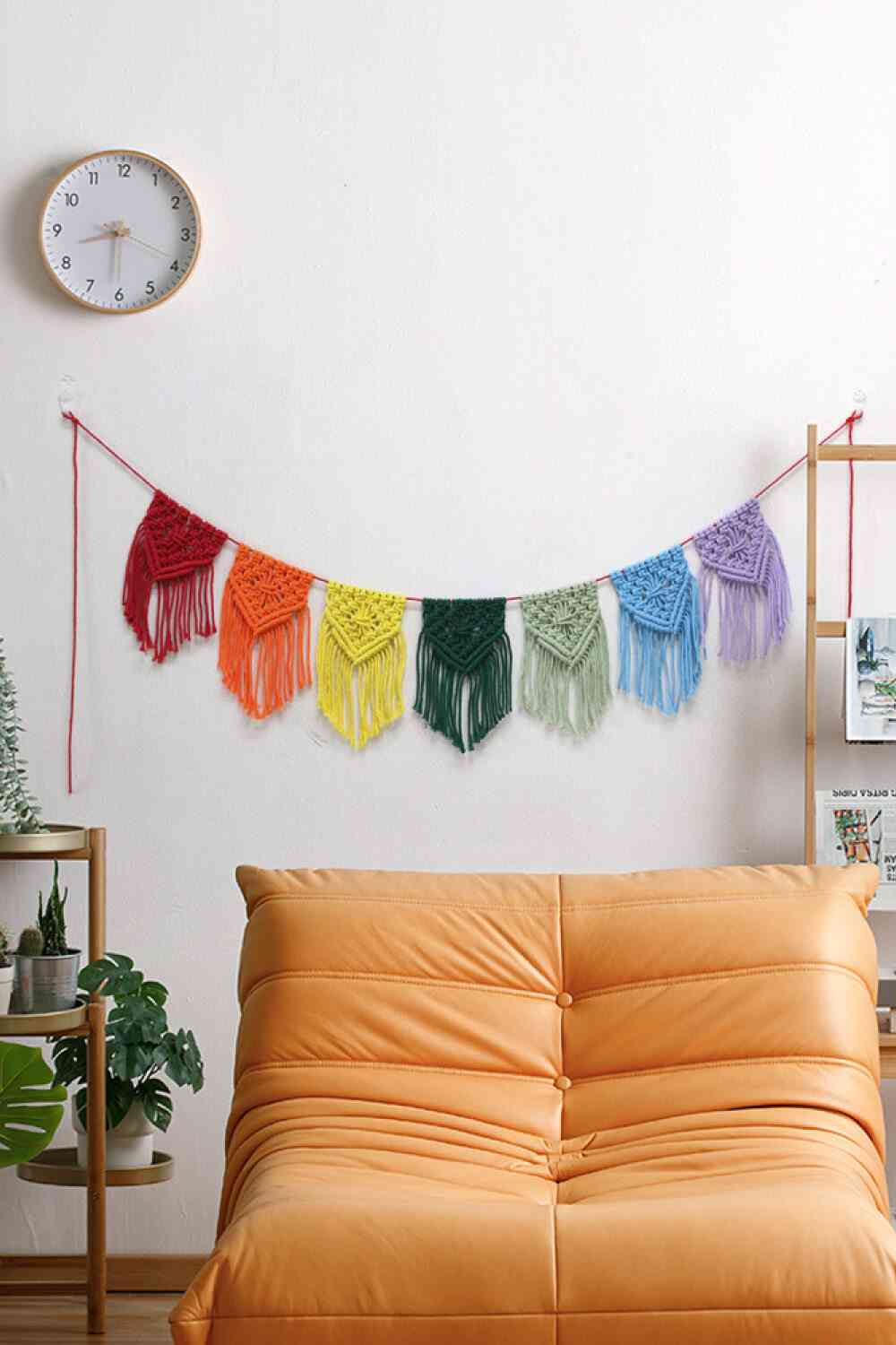 Rainbow Fringe Macrame Banner