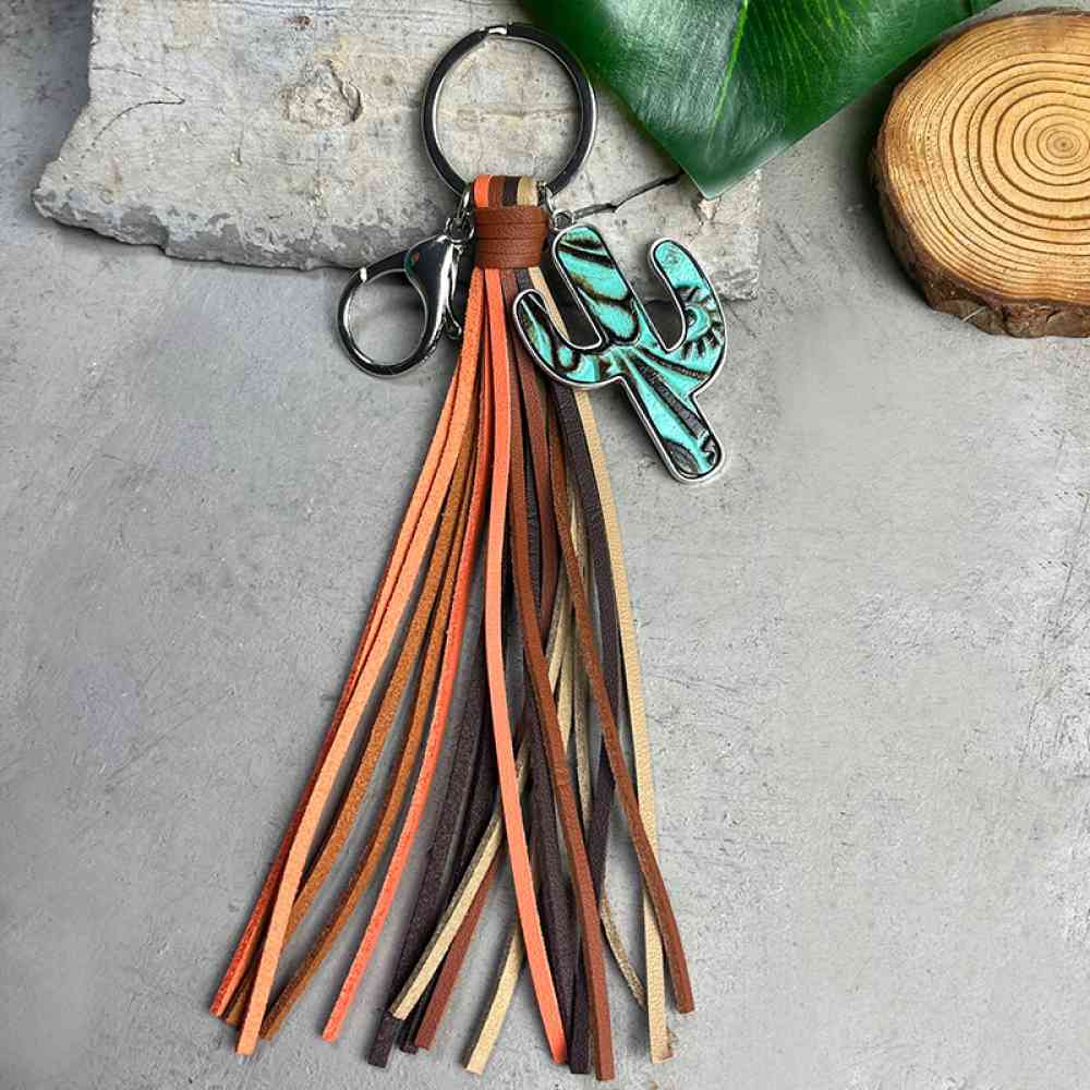 Cactus Keychain with Tassel Style E One Size