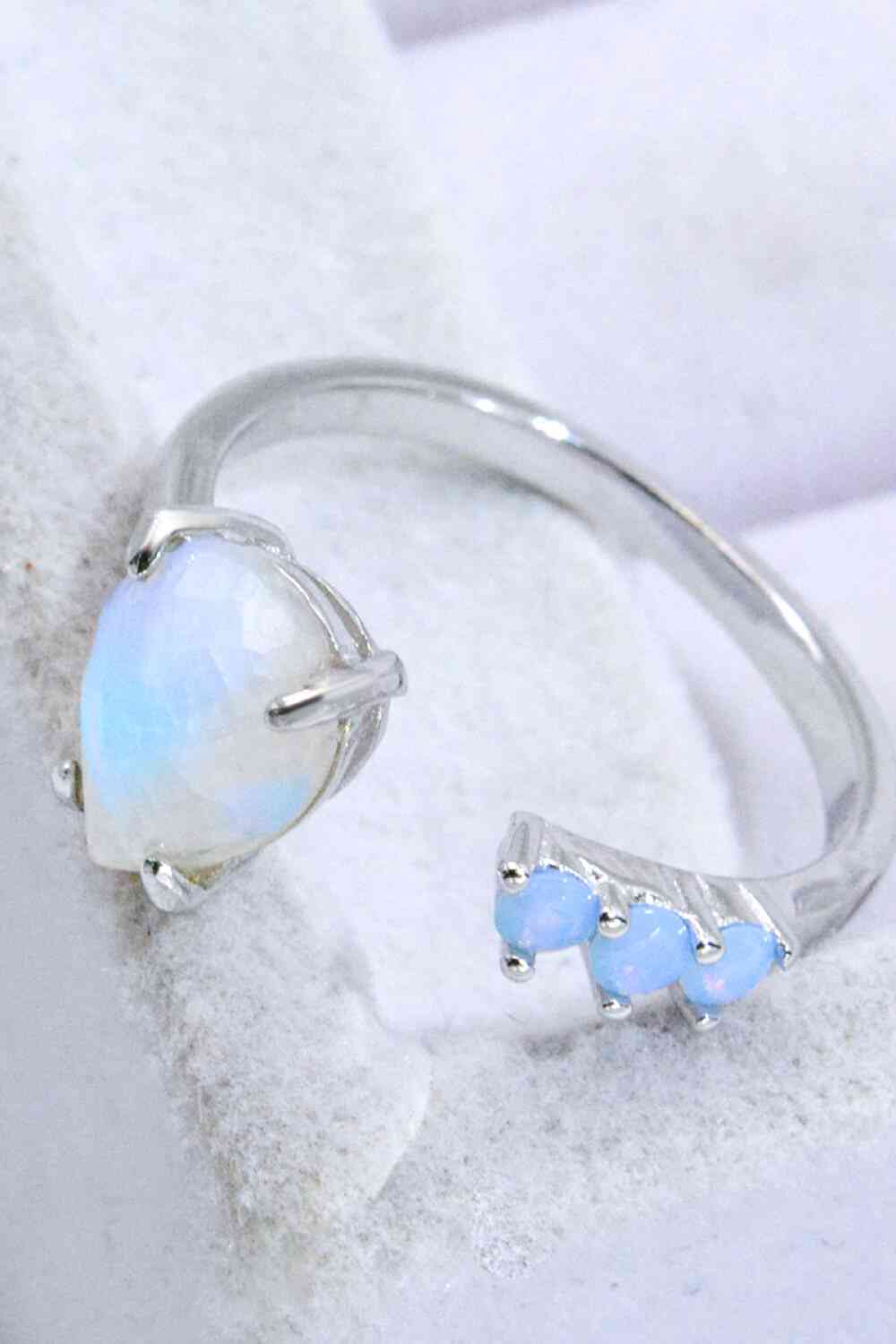 18K Rose Gold-Plated Moonstone Open Ring