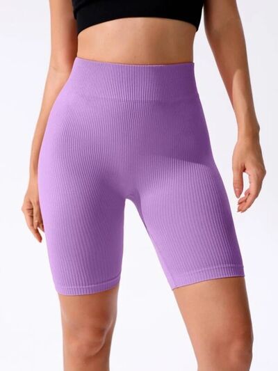 High Waist Active Shorts Heliotrope Purple