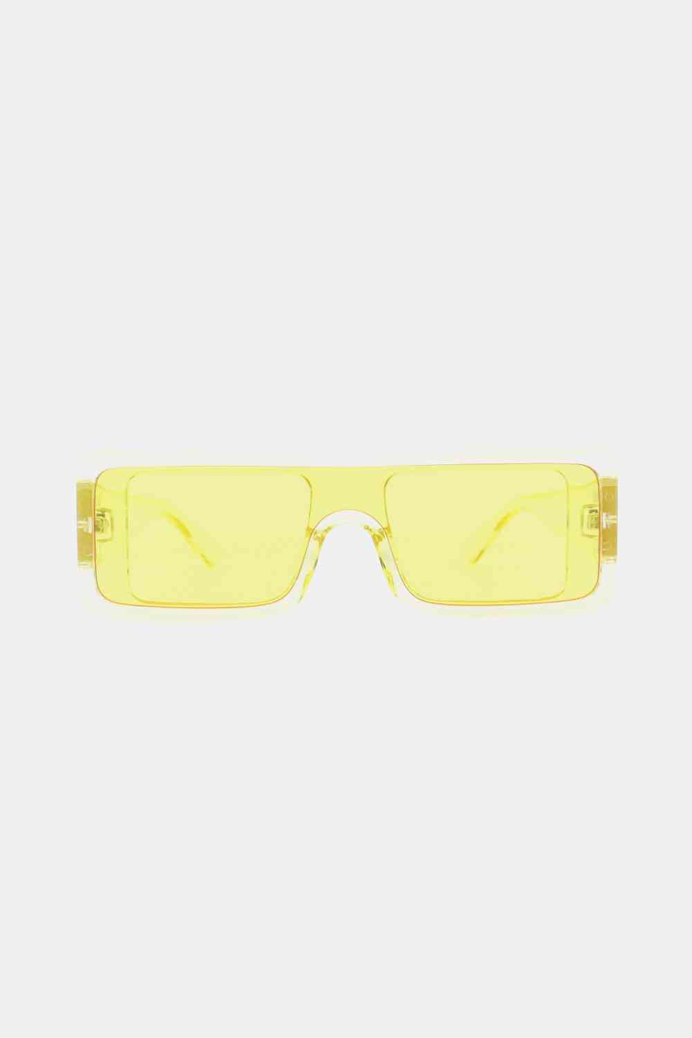 Polycarbonate Frame Rectangle Sunglasses Lemon One Size