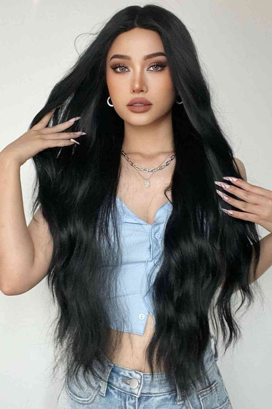Full Machine Long Wave Synthetic Wigs 28'' Black One Size