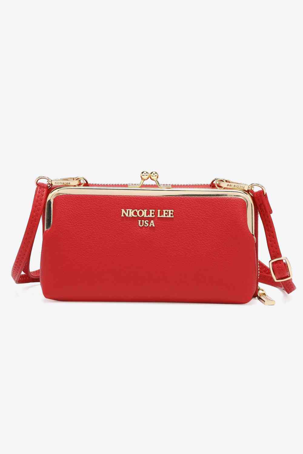 Nicole Lee USA Night Out Crossbody Wallet Purse Red One Size