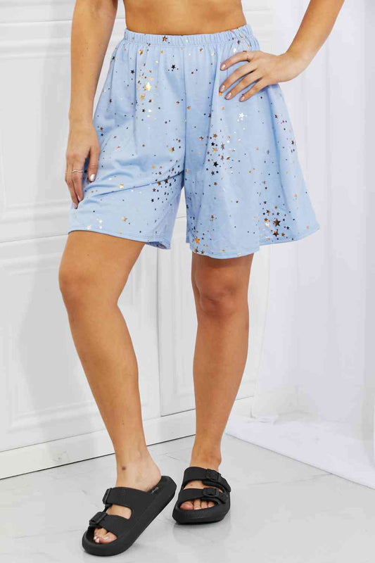 BOMBOM Star Quality High Waisted Casual Shorts Pastel Blue