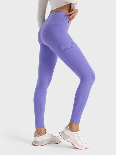 Wide Waistband Sports Leggings Periwinkle