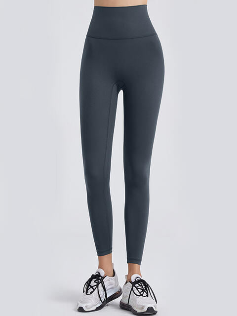 Wide Waistband Sports Leggings Charcoal