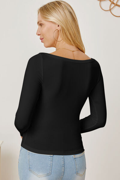 Square Neck Long Sleeve T-Shirt