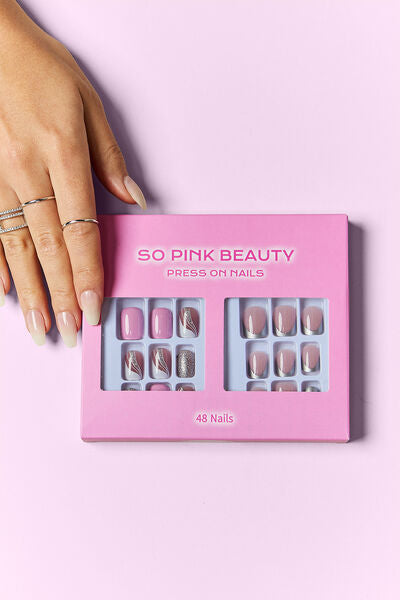 SO PINK BEAUTY Press On Nails 2 Packs Pretty in Pink One Size